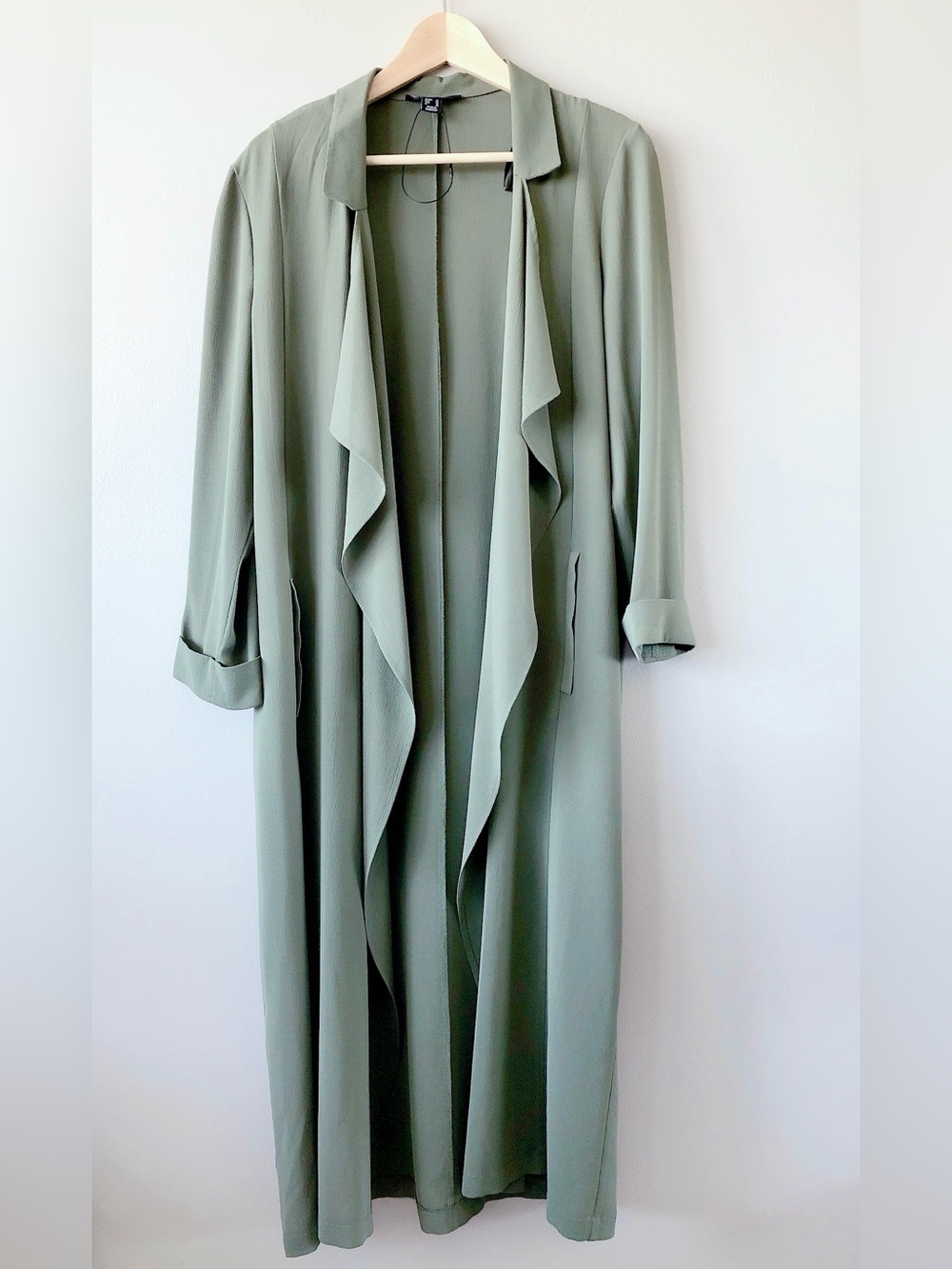 Atmosphere Olive green duster cardigan long lightweight jacket women’s 10